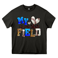 Asphalt my heart is on that field baseball Heavy Core Tee - Zillion Design Studio