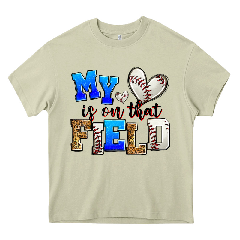 My Heart Is On That Field Baseball Heavy Core Tee by Zillion Design Studio | Teevron