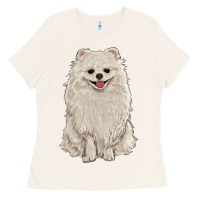 Bone white pomeranian Ladies Tee - RanaPortraitStore