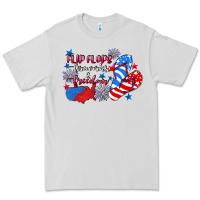 Dove Grey Flip flops fireworks & freedom 4th of july Premium Tee - CowGirlArtShop