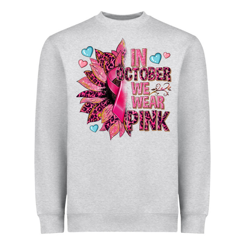 In October We Wear Pink Heavyweight Sweatshirt by NancyCooperArtShop | Teevron