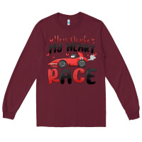 Burgundy you make my heart race valentine's day Long Sleeve Tee - MaliasSmallBusiness