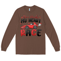 Chestnut you make my heart race valentine's day Long Sleeve Tee - MaliasSmallBusiness