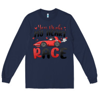 Navy you make my heart race valentine's day Long Sleeve Tee - MaliasSmallBusiness