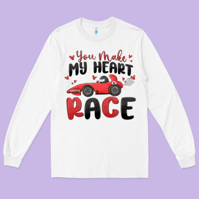 You Make My Heart Race Valentine's Day Long Sleeve Tee Designed By Maliassmallbusiness