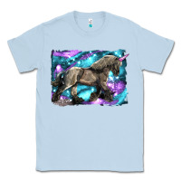 Dusty Blue black unicorn Classic Tee - LillyAllenDesigns