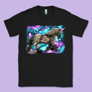 Black Unicorn Classic Tee Designed By Lillyallendesigns