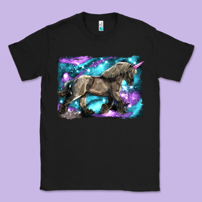 Black Unicorn Classic Tee Designed By Lillyallendesigns