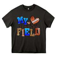 Asphalt my heart is on that field american football Heavy Core Tee - Zillion Design Studio