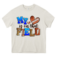 Cream my heart is on that field american football Heavy Core Tee - Zillion Design Studio