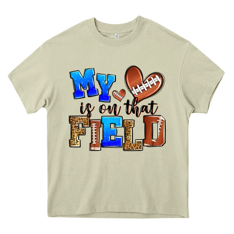 My Heart Is On That Field American Football Heavy Core Tee by Zillion Design Studio | Teevron