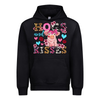 Black hogs and kisses pig  olivia Urban Hoodie - OliviaCreatesArt