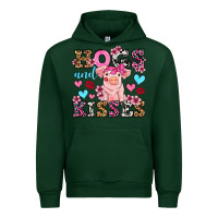 Forest Green hogs and kisses pig  olivia Urban Hoodie - OliviaCreatesArt