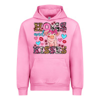 Fuchsia Pink hogs and kisses pig  olivia Urban Hoodie - OliviaCreatesArt