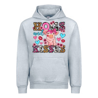Heather Grey hogs and kisses pig  olivia Urban Hoodie - OliviaCreatesArt