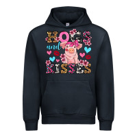 Navy hogs and kisses pig  olivia Urban Hoodie - OliviaCreatesArt