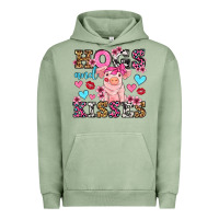 Pigment Oil Green hogs and kisses pig  olivia Urban Hoodie - OliviaCreatesArt