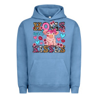 Pigment Pebble Blue hogs and kisses pig  olivia Urban Hoodie - OliviaCreatesArt