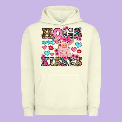 Hogs And Kisses Pig  Olivia Urban Hoodie Designed By Oliviacreatesart