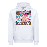White hogs and kisses pig  olivia Urban Hoodie - OliviaCreatesArt