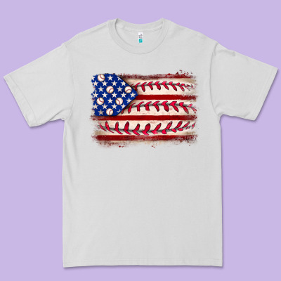 Baseball American Flag Premium Tee Designed By Neo Western