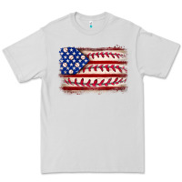 Dove Grey Baseball American flag Premium Tee - Neo Western