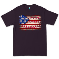 Plum Baseball American flag Premium Tee - Neo Western