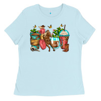 Baby Blue cowgirl coffee cups Ladies Tee - Zillion Design Studio