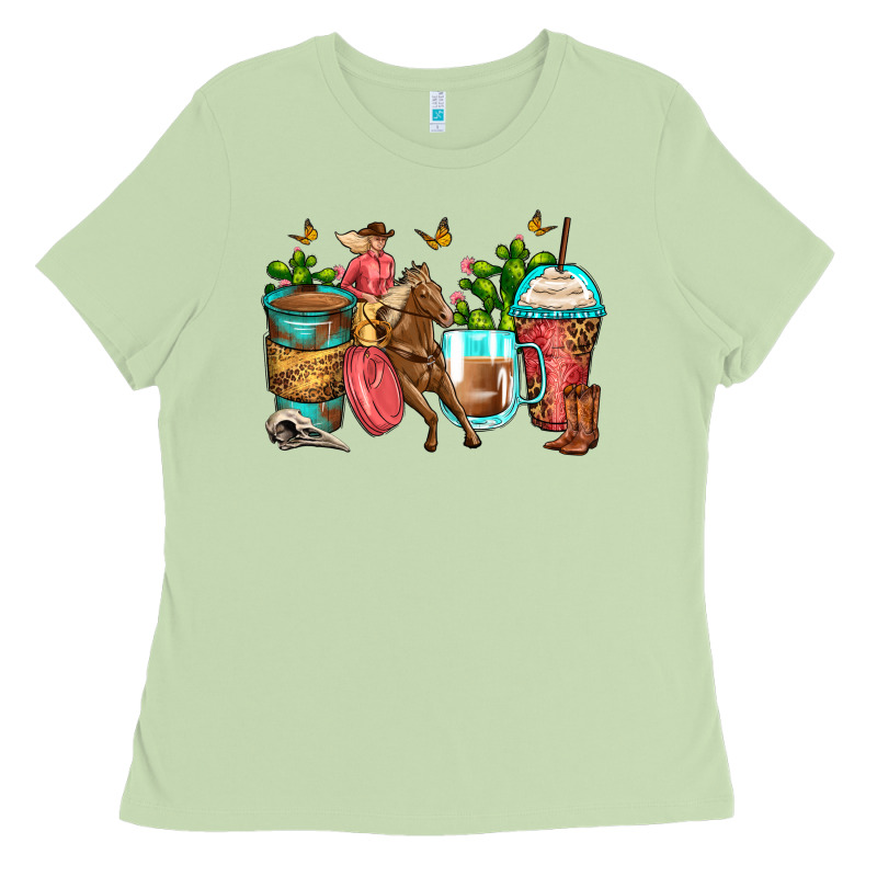 Cowgirl Coffee Cups Ladies Tee by Zillion Design Studio | Teevron