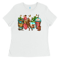 White cowgirl coffee cups Ladies Tee - Zillion Design Studio