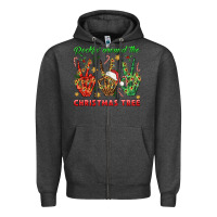 Charcoal Heather Rockin' Around The Christmas Tree Zipper Hoodie - BundleAndBundleShop
