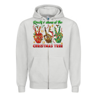 Dove Grey Rockin' Around The Christmas Tree Zipper Hoodie - BundleAndBundleShop