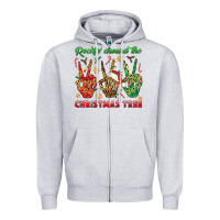Heather Grey Rockin' Around The Christmas Tree Zipper Hoodie - BundleAndBundleShop