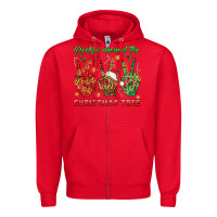 Red Rockin' Around The Christmas Tree Zipper Hoodie - BundleAndBundleShop