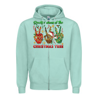 Rockin' Around The Christmas Tree Zipper Hoodie | Teevron