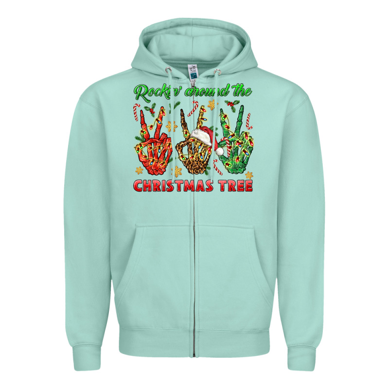 Rockin' Around The Christmas Tree Zipper Hoodie by BundleAndBundleShop | Teevron
