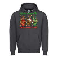 Smoke Rockin' Around The Christmas Tree Zipper Hoodie - BundleAndBundleShop