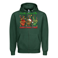 Sports Green Rockin' Around The Christmas Tree Zipper Hoodie - BundleAndBundleShop