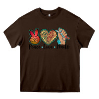 Chocolate Brown peace love nails Heavy Core Tee - BarkalooDesign