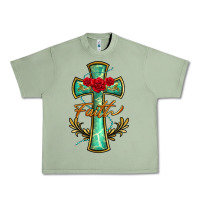 Oil Green cross faith Urban Heavy Tee - BarkalooDesign