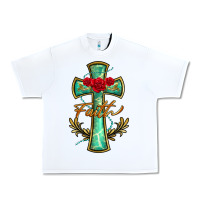White cross faith Urban Heavy Tee - BarkalooDesign