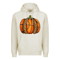 Oatmeal Heather Basketball Pumpkin Premium Hoodie - texasbilliewilder