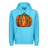 Ocean Blue Basketball Pumpkin Premium Hoodie - texasbilliewilder