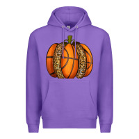 Purple Basketball Pumpkin Premium Hoodie - texasbilliewilder