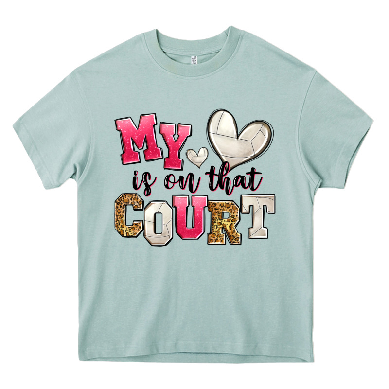 My Heart Is On That Court Volleyball Heavy Core Tee by Zillion Design Studio | Teevron