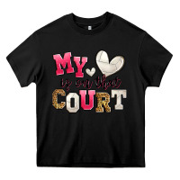 Black my heart is on that court volleyball Heavy Core Tee - Zillion Design Studio