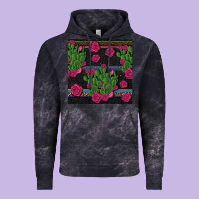Mexican Rose And Cactus Seamless Pattern Vintage Hoodie Designed By Bundleandbundleshop