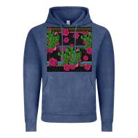 Vintage Denim mexican rose and cactus seamless pattern Vintage Hoodie - BundleAndBundleShop