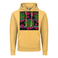 Vintage Mustard mexican rose and cactus seamless pattern Vintage Hoodie - BundleAndBundleShop