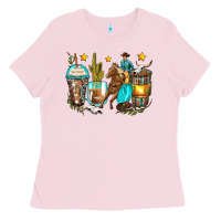 Bubblegum Pink cowboy coffee cups Ladies Tee - Zillion Design Studio